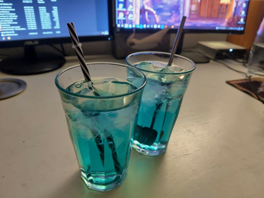 Blue Drink in a tall glass